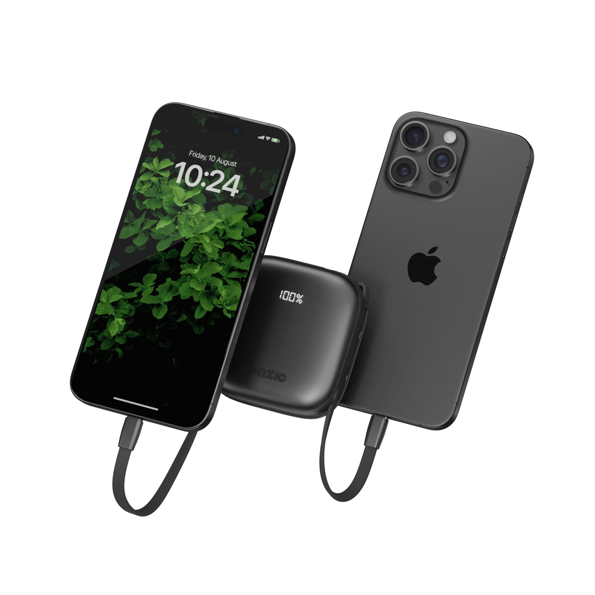 Bazic GoPower Fusion, 3In1 10000Mah Powerbank with Built-In USB-C and Lightning Cable