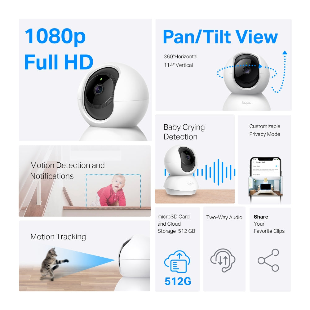 Tapo-C200C Pan/Tilt Home Security Wi-Fi Camera