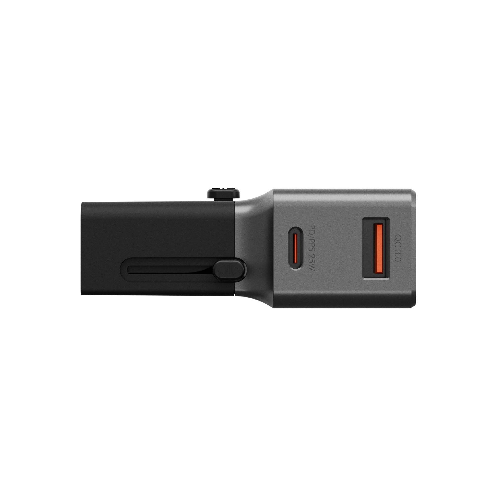 Energea TravelWorld Adapter 25, 1A1C 25W - Gunmetal Black