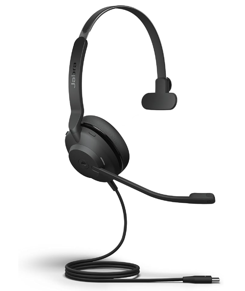 Jabra Evolve2 30 UC SE Mono Wired Headsets USB-C or USB-C/A Passive Noise Cancelling Headphones