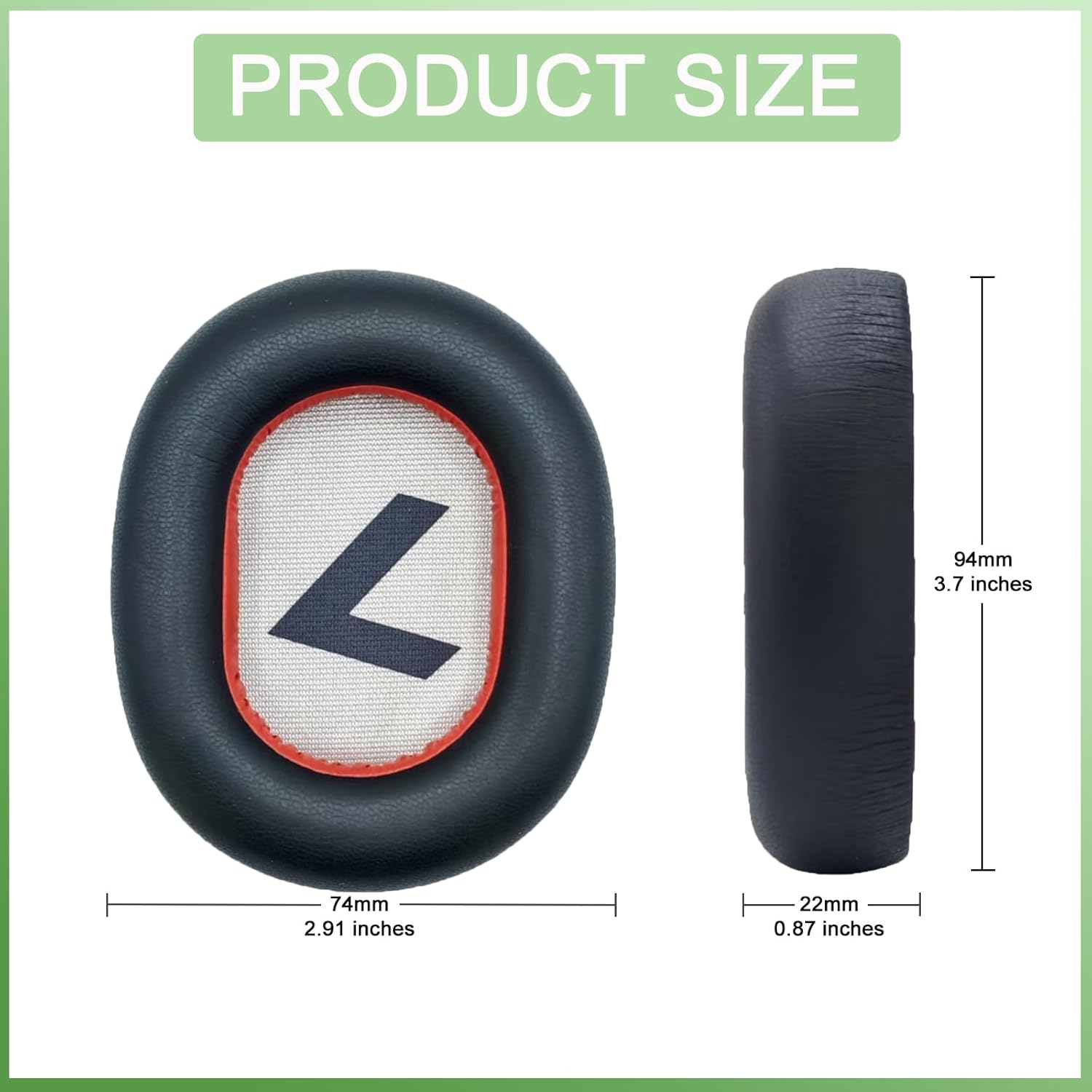 Poly Voyager 8200 Black Leatherette Ear Cushions (2 Pieces)