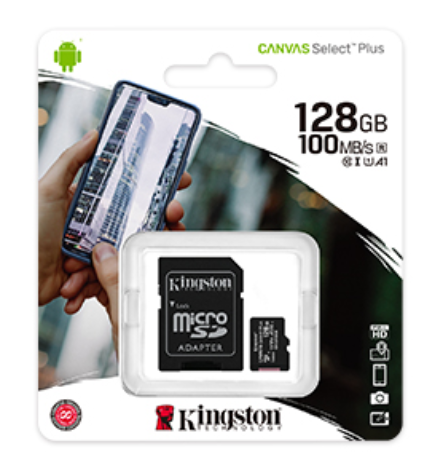 Kingston Canvas Select Plus SD Card MicroSDHC MicroSDXC MicroSD Card with Android A1 Performance Class