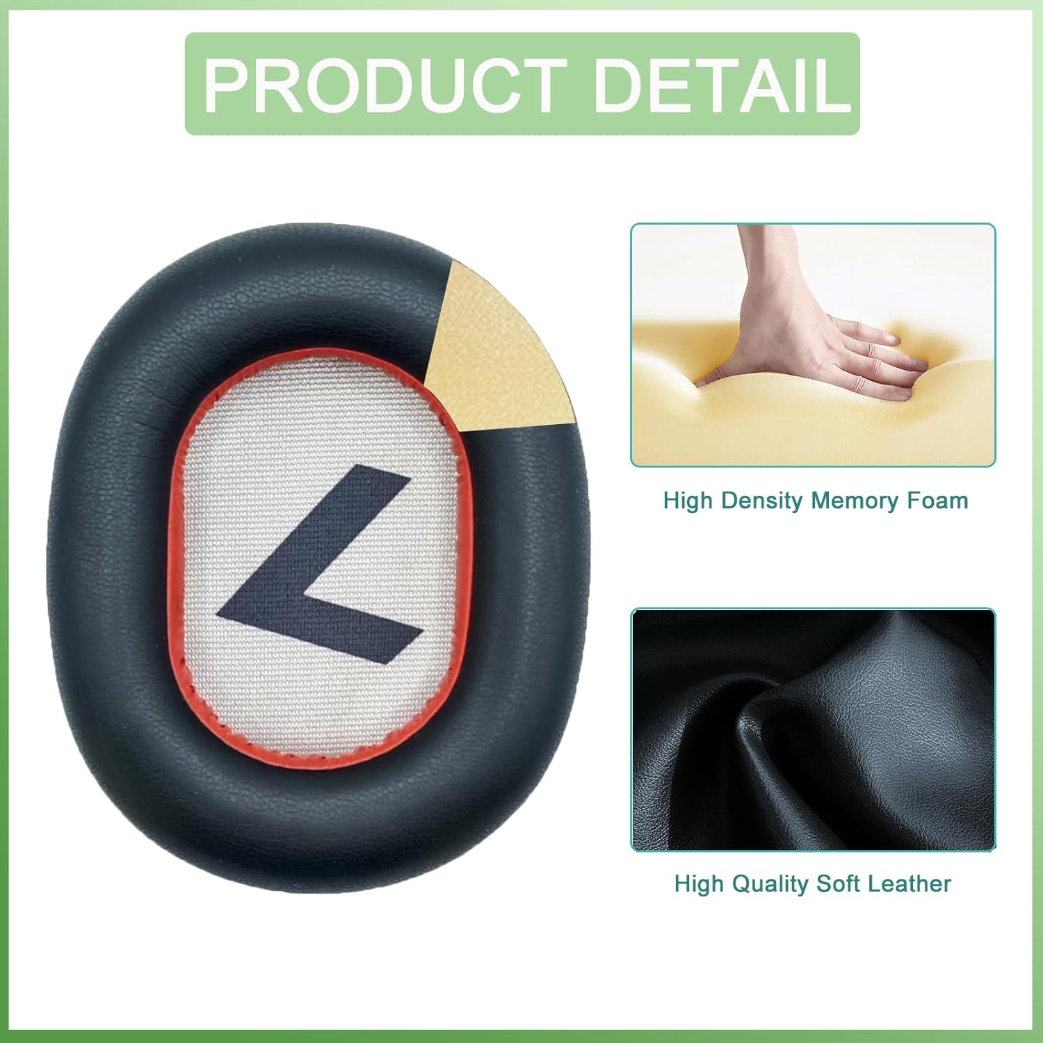 Poly Voyager 8200 Black Leatherette Ear Cushions (2 Pieces)