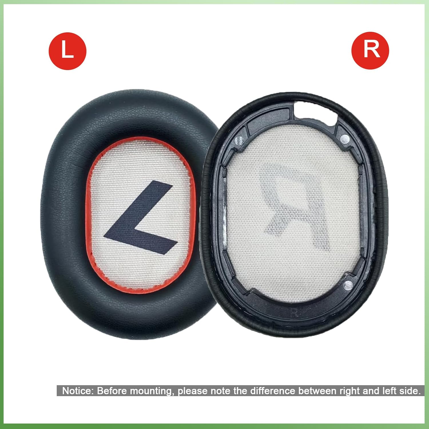 Poly Voyager 8200 Black Leatherette Ear Cushions (2 Pieces)