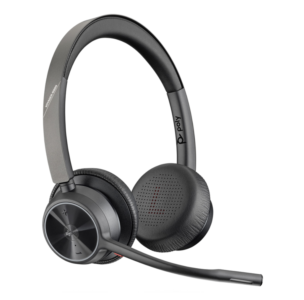 Poly - Voyager 4320 UC Wireless Headset (Plantronics) - Headphones with Boom Mic - Connect to PC/Mac