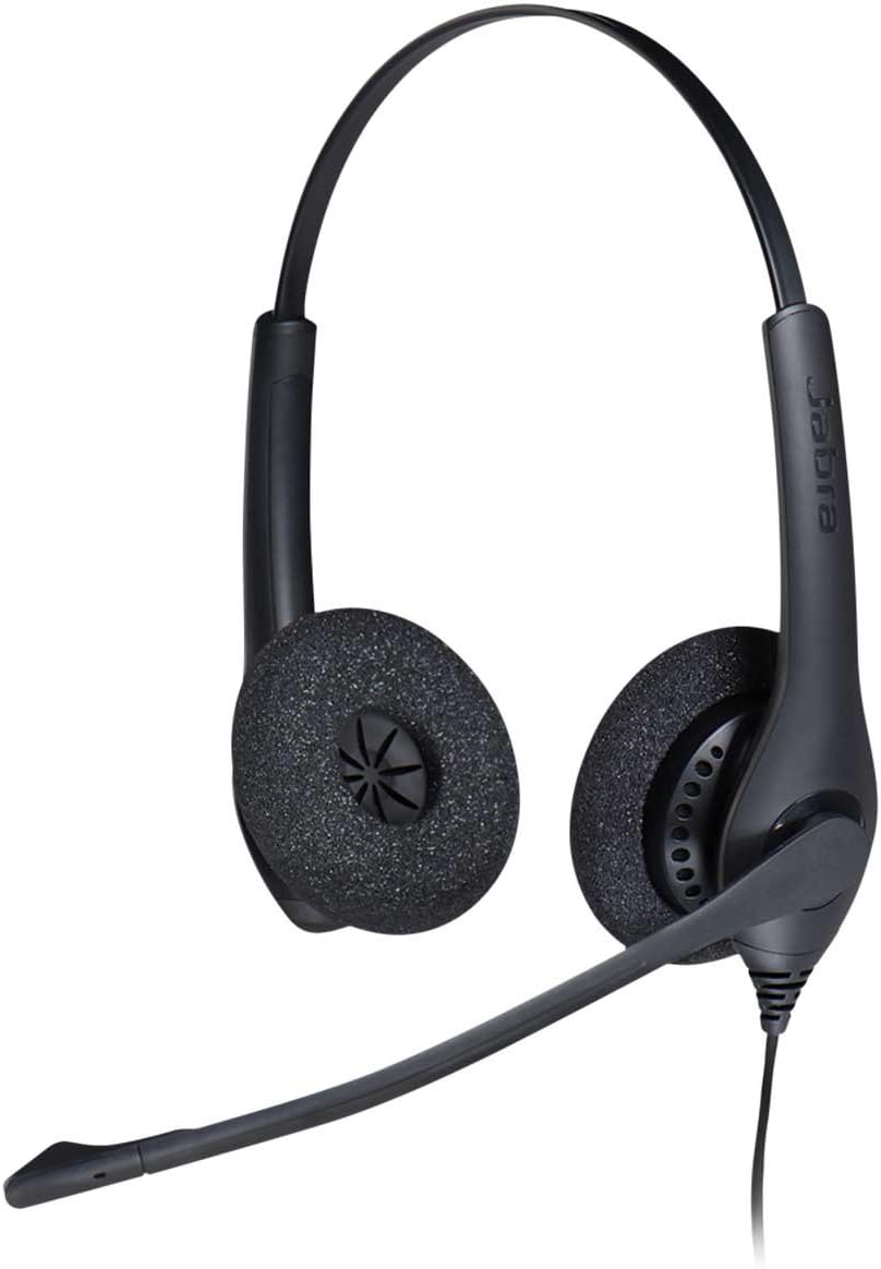 Jabra Biz 1100 EDU Stereo Headphones with Microphone for Students - Noise Cancelling and Hearing Protection Headset, Faux Leather Ear Cushions and 3.5 mm Jack