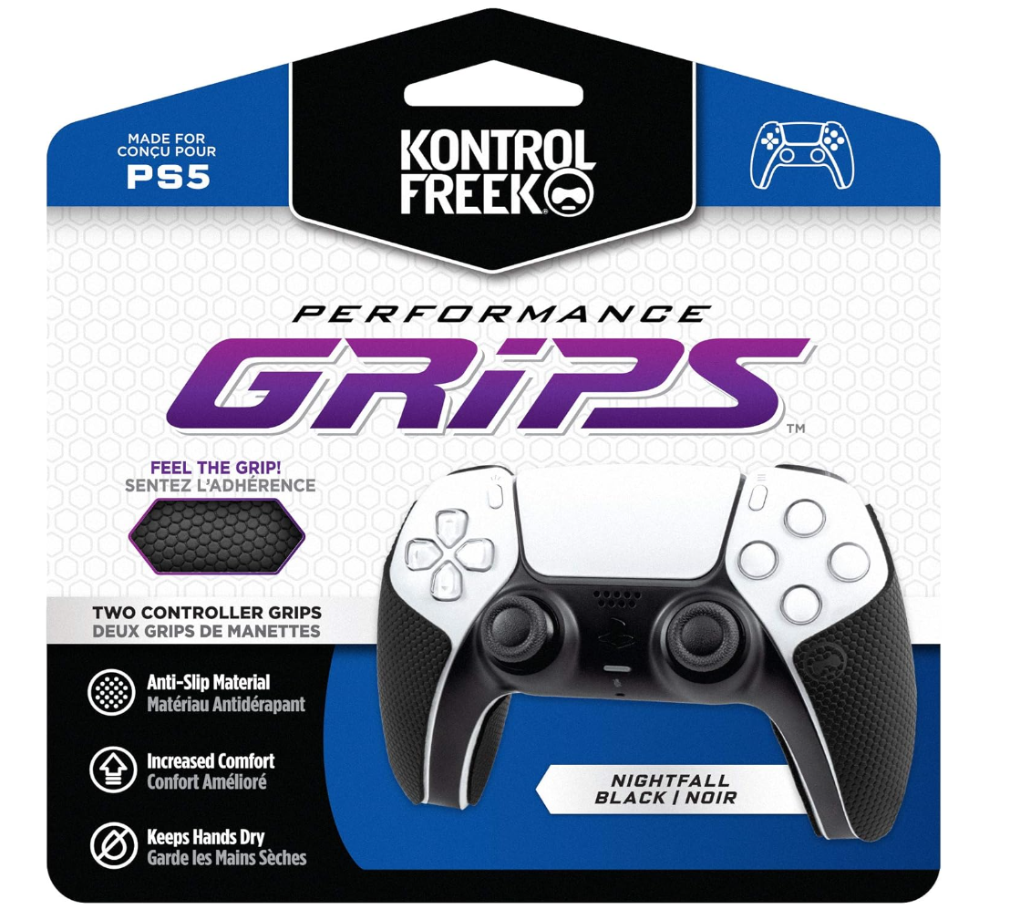 KontrolFreek Performance Grips for Playstation 5 (PS5) Controller (Nightfall Black)