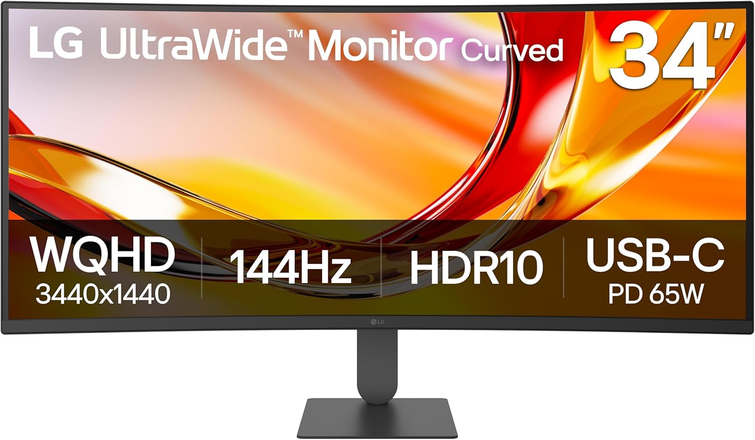 LG 34U640B-B 34" UltraWide Curved Monitor | 144Hz | WQHD 3440x1440 | FreeSync | USB-C | HDR10