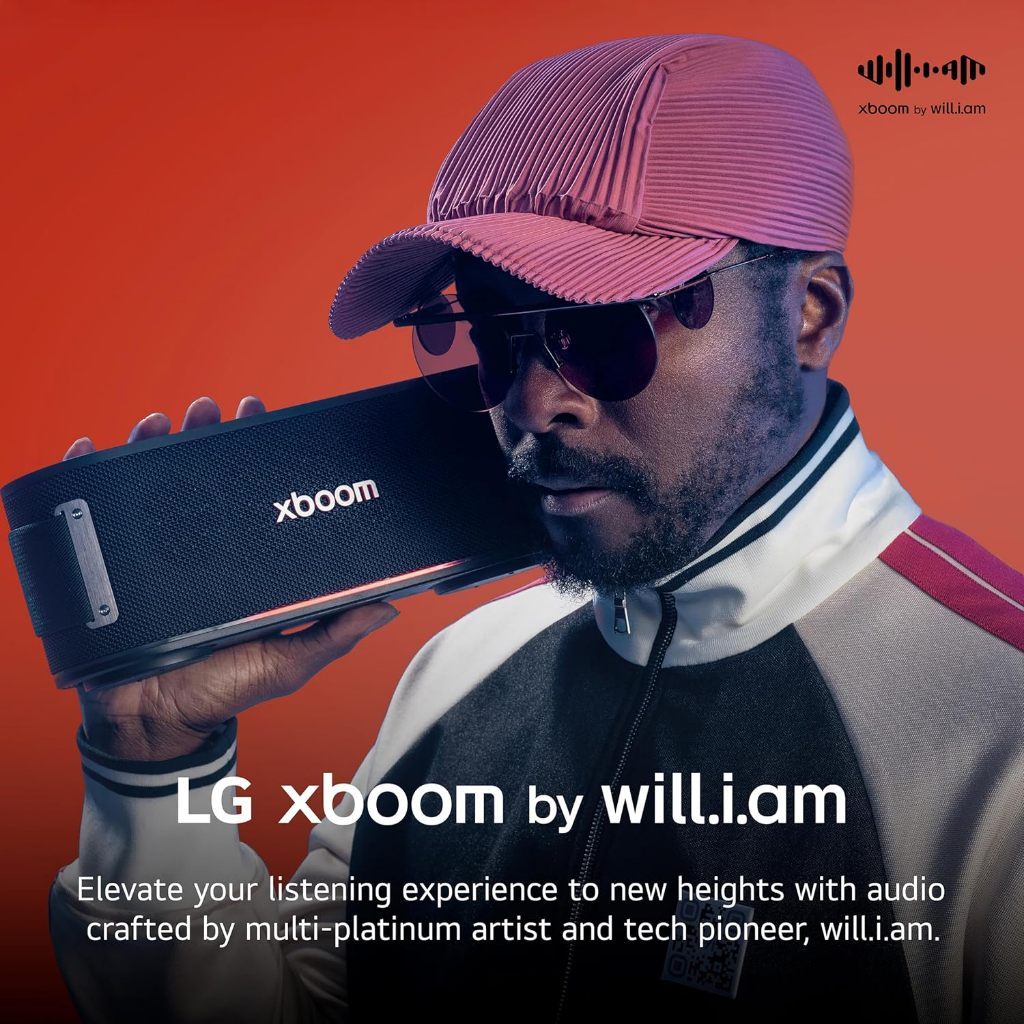 LG XBOOM Bounce By will.i.am: Portable Bluetooth Speaker | 30hr Playtime | IP67 Sports Focused