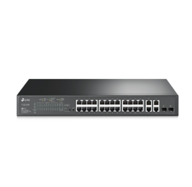 TP-Link TL-SL2428P JetStream 24-Port 10/100Mbps + 4-Port Gigabit Smart Switch with 24-Port PoE+