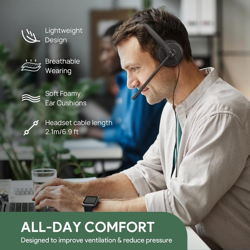 Yealink UH34 Lite Dual USB Stereo Wired Headset MS Teams UC Noise Cancelling | HD Audio Sound | Lightweight