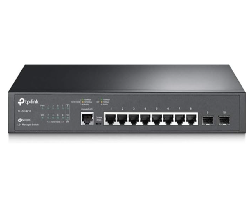 TP-Link TL-SG3210 JetStream 8-Port Gigabit L2 Managed Switch with 2 SFP Slots