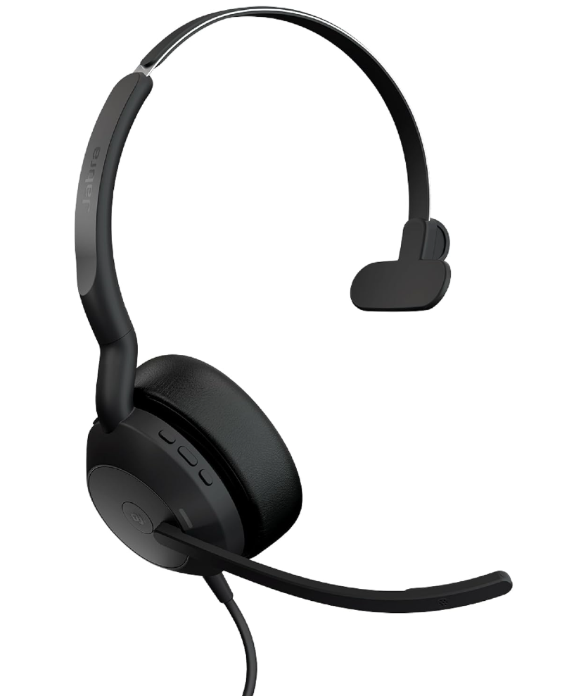Jabra Evolve2 50 UC Wired/Bluetooth USB-C or USB-C/A Mono Headset - with AirComfort Technology