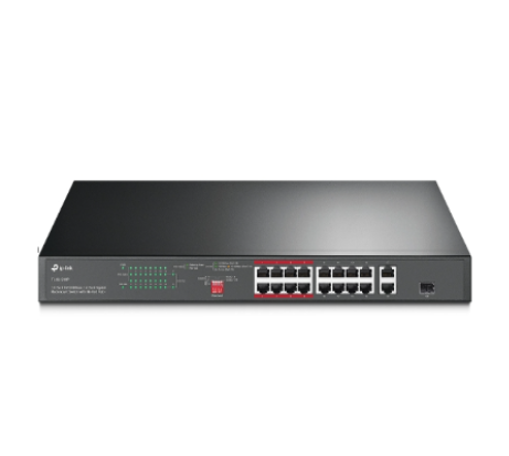 TP-Link TL-SL1218P 16-Port 10/100 Mbps + 2-Port Gigabit Rackmount Switch with 16-Port PoE+