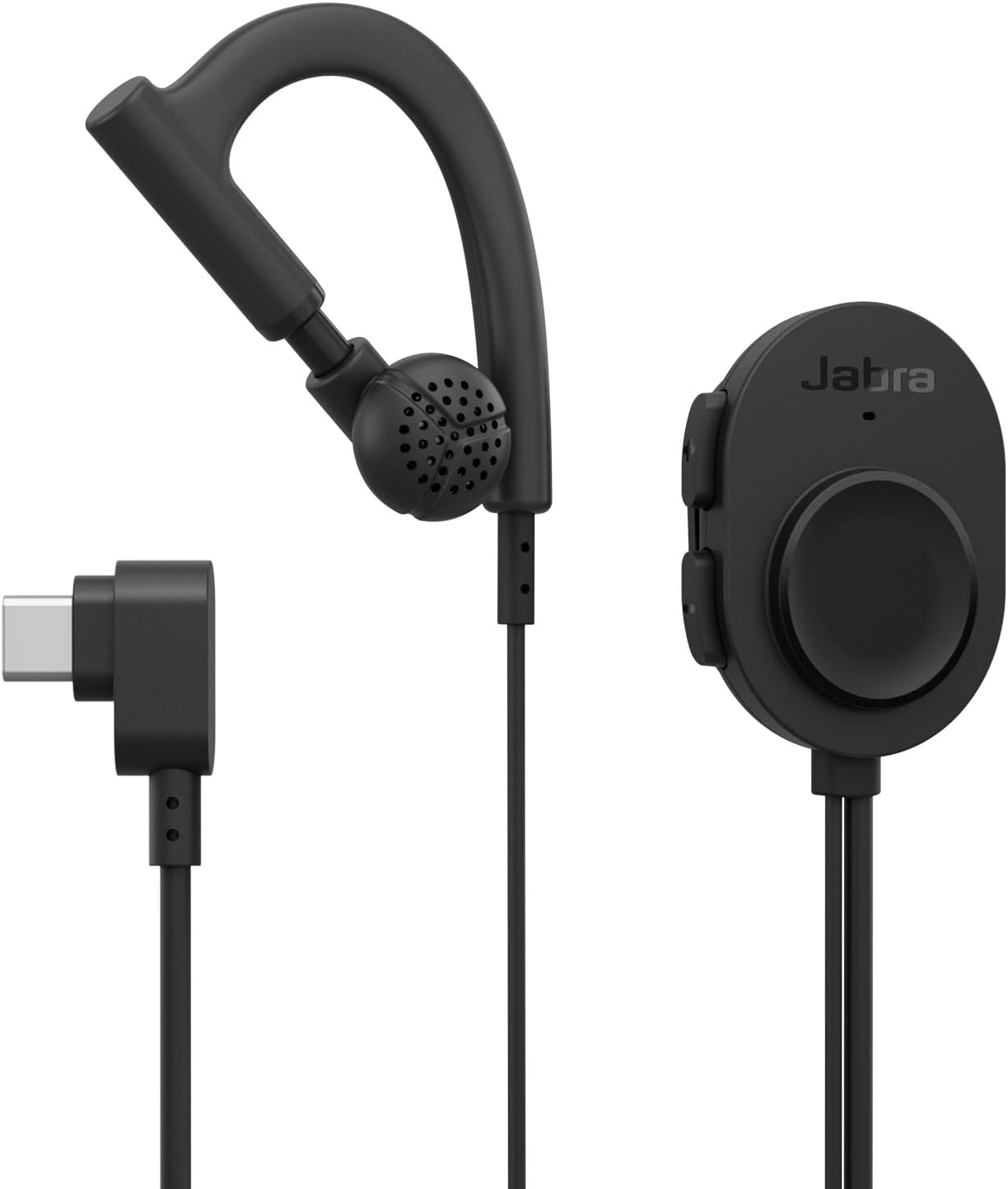 Jabra Perform 10 Wired PTT Earpiece with in-Line Clip-On Noise-Cancelling Microphone, Android Devices Only, Works with Walkie Talkie app in Microsoft Teams, Zello and Zebra, USB-C Connectivity