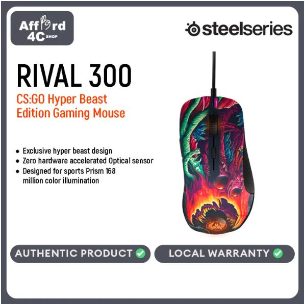 SteelSeries Rival 300 CS:GO Hyper Beast Edition Gaming Mouse