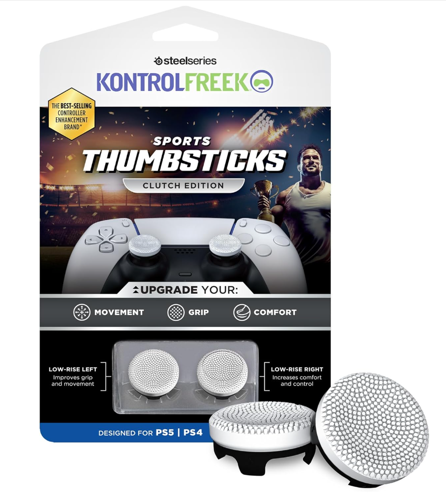 KontrolFreek Clutch Performance Thumbstick for Playstation PS4 and PS5 Black & White