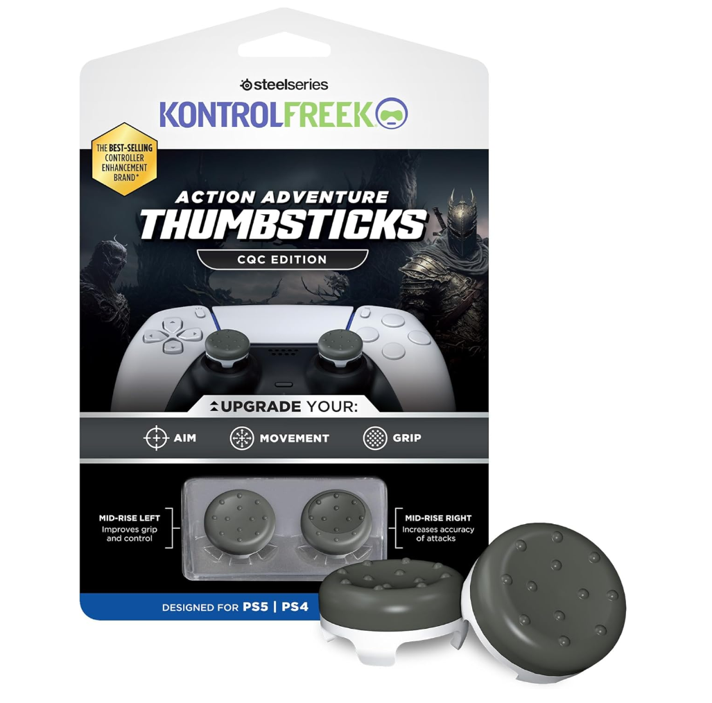 KontrolFreek CQC Classic Performance Thumbstick for Playstation PS4 and PS5 Gray/White