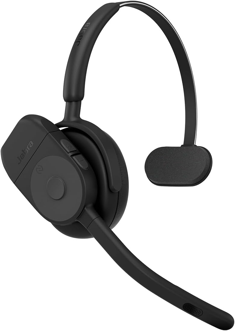 Jabra Perform 75 Push-to-Talk (PTT) Bluetooth Wireless Headset with Over-Head or Behind-Neck Style, Ultra Noise-Cancelling, UC Cellular or Wireless Push-to-Talk, and Face2Face Mode, IP65-Rated