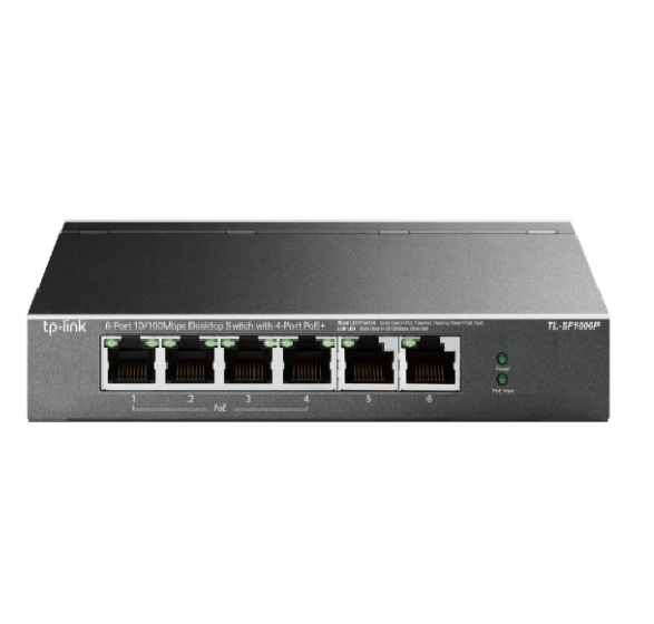 TP-Link TL-SF1006P 6-Port 10/100Mbps Desktop Switch with 4-Port PoE+