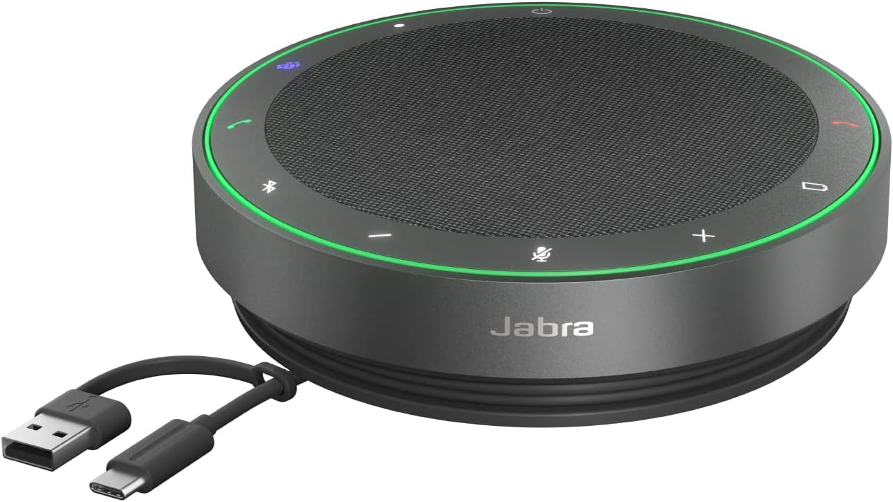 Jabra Speak2 75 Wireless Bluetooth Speakerphone - Portable Speaker with 4 Noise-Cancelling Mics, 65mm Full-Range Speakers & Super-Wideband Audio - Certified Microsoft Teams Speaker