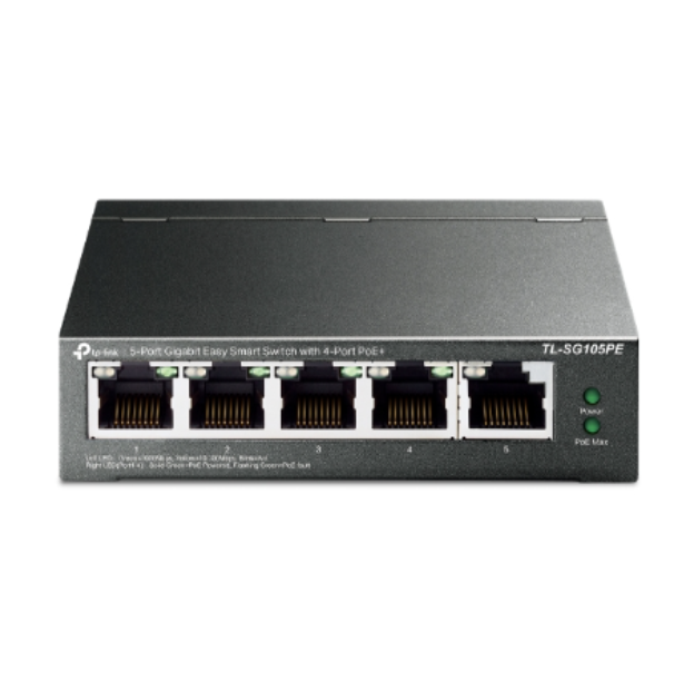 TP-Link TL-SG105PE 5-Port Gigabit Easy Smart Switch with 4-Port PoE+