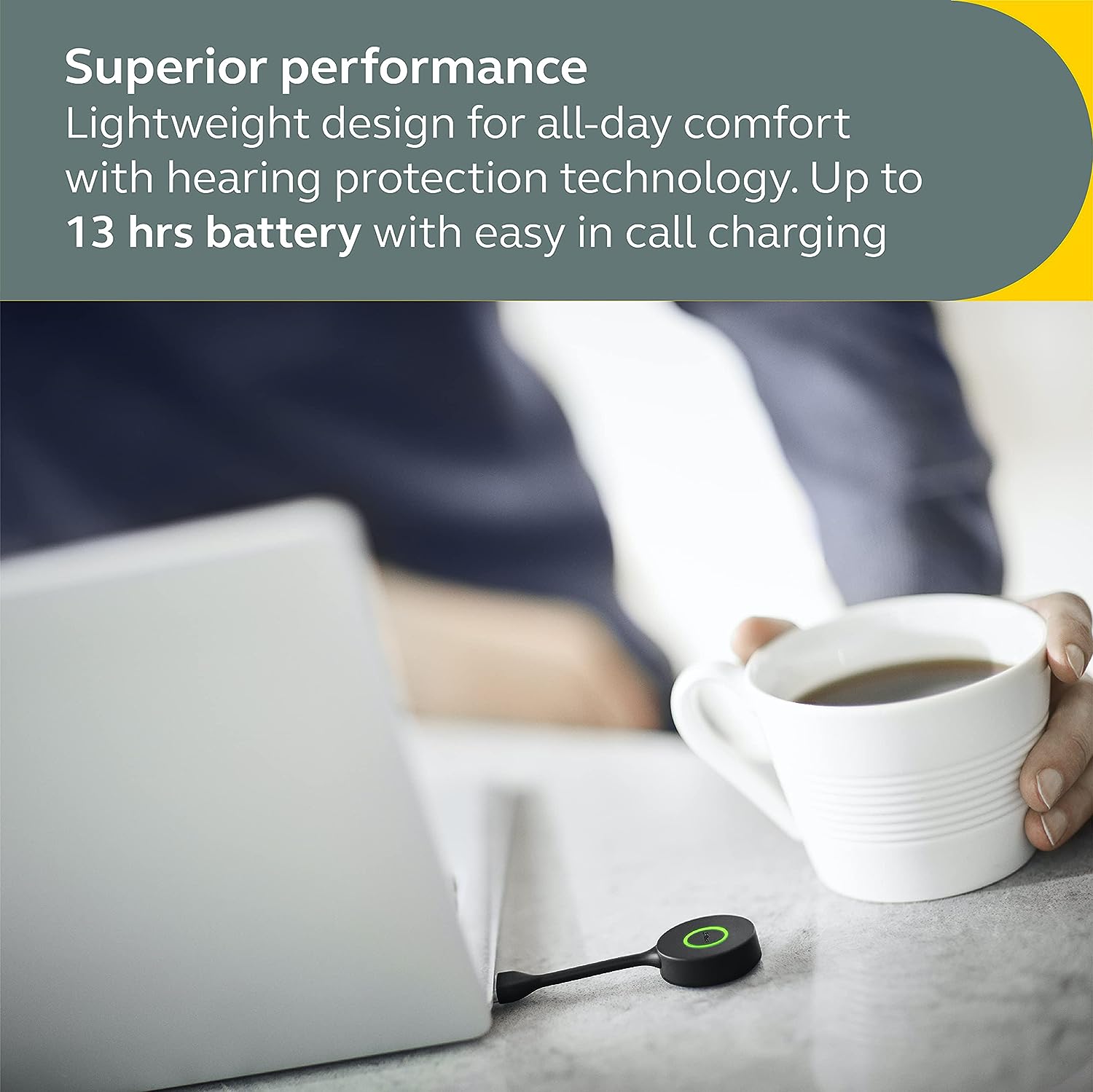 Jabra Engage 55 Stereo Wireless Headset with Link 400 USB-A DECT Adapter – Noise-Cancelling Microphone, Extensive Range, Hearing Protection – MS Teams Certified, Works with All Other Platforms