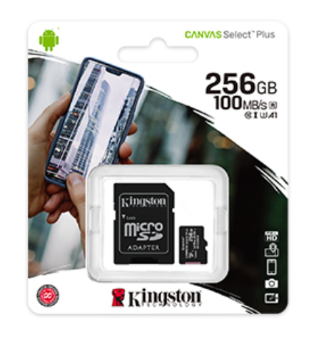 Kingston Canvas Select Plus SD Card MicroSDHC MicroSDXC MicroSD Card with Android A1 Performance Class