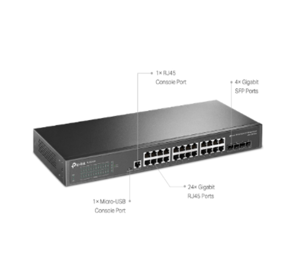 TP-Link TL-SG3428 JetStream 24-Port Gigabit L2+ Managed Switch with 4 SFP Slots