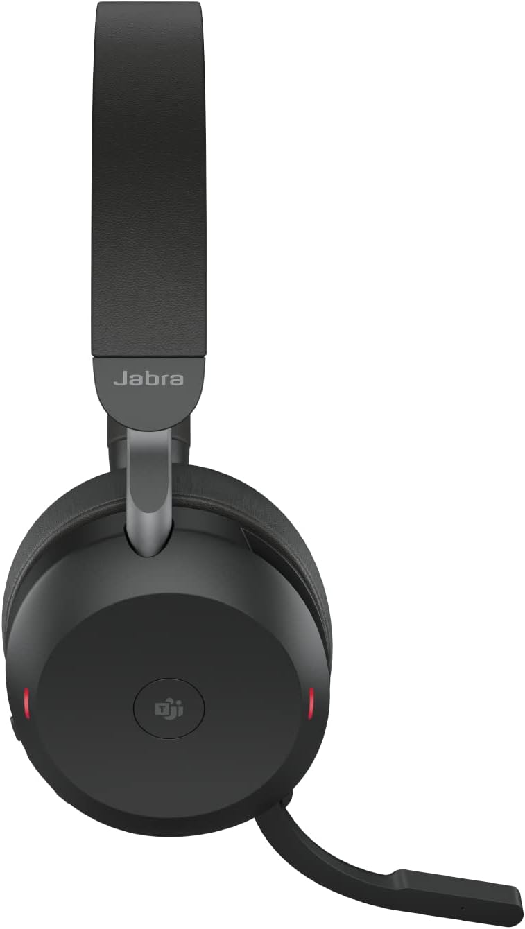 Jabra Evolve2 75 Wireless Headset with Charging Stand and 8-Mic Technology - Dual Foam Stereo Headphones with Advanced Active Noise Cancelling, USB-A Bluetooth Adapter