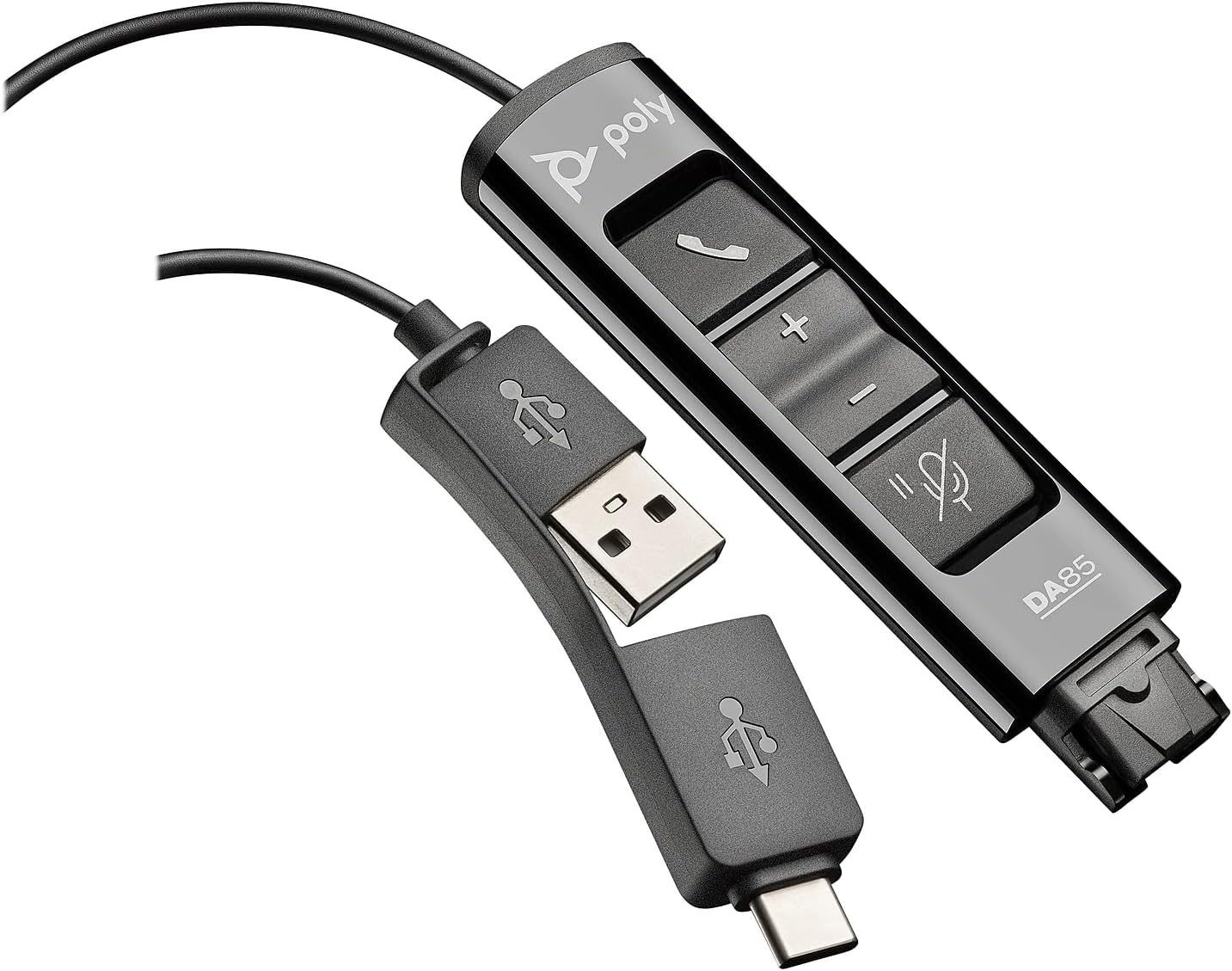 Poly Plantronics DA85 USB-A/USB-C Quick Disconnect (QD) digital adapter (Plantronics)
