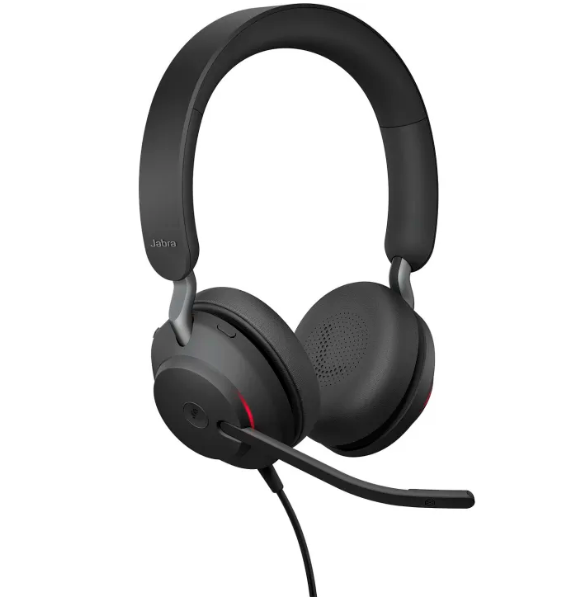 Jabra Evolve2 40 SE MS Stereo Wired Headsets USB-C/A Passive Noise Cancelling Headphones