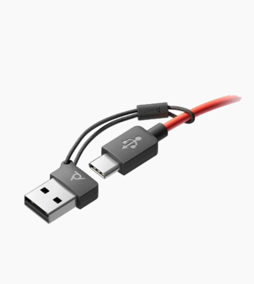 Poly Blackwire 3225 Stereo USB-C Headset +3.5mm Plug +USB-C/A Adapter