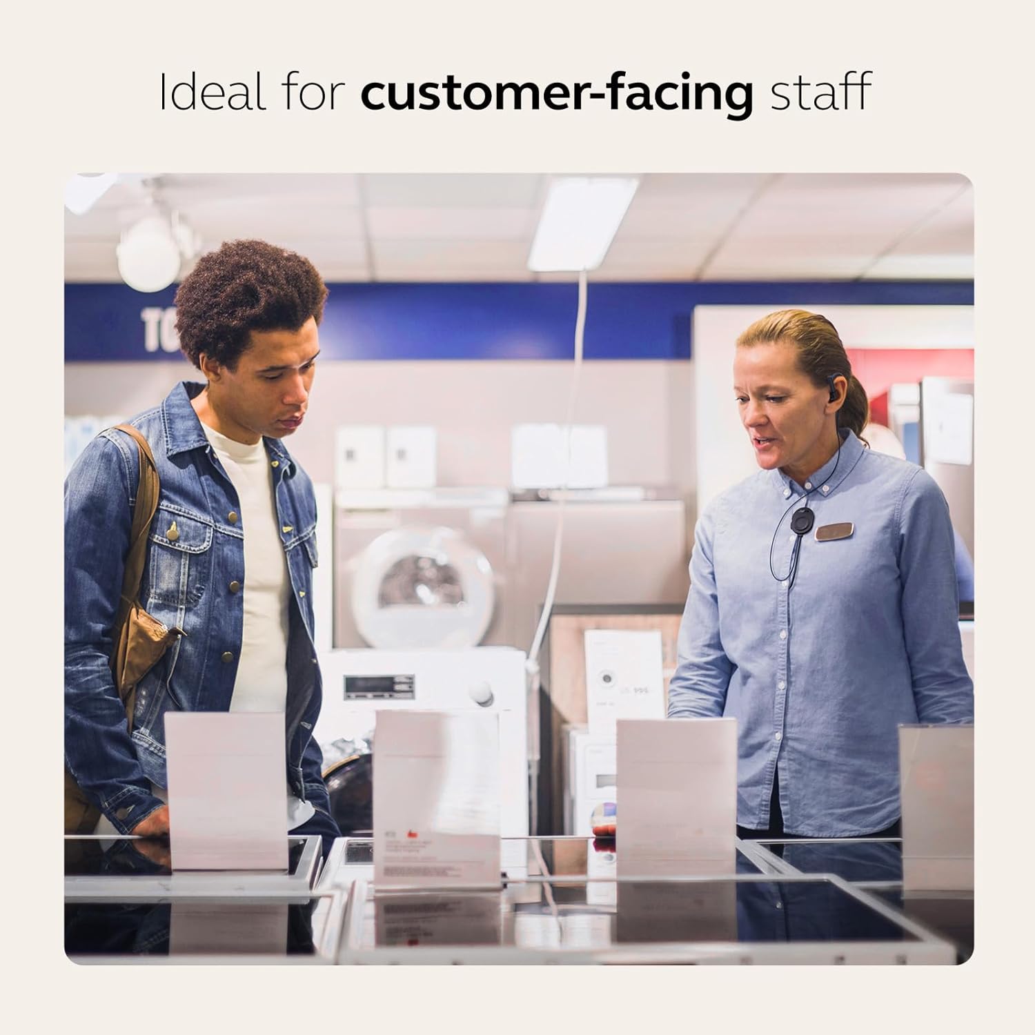 Jabra Perform 10 Wired PTT Earpiece with in-Line Clip-On Noise-Cancelling Microphone, Android Devices Only, Works with Walkie Talkie app in Microsoft Teams, Zello and Zebra, USB-C Connectivity