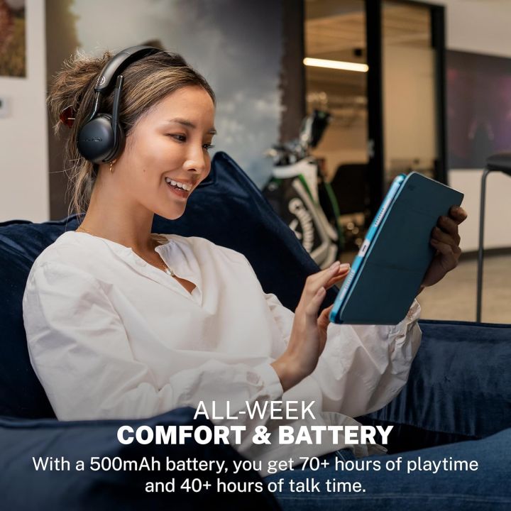 JLab Go Work Gen 3 Wireless Headset with Microphone – 55+ Hour Playtime Bluetooth Work Headphones, Noise Cancelling Boom Mic, USB-C Dongle, Multipoint for PC, Laptop & Mobile – Wired or Wireless