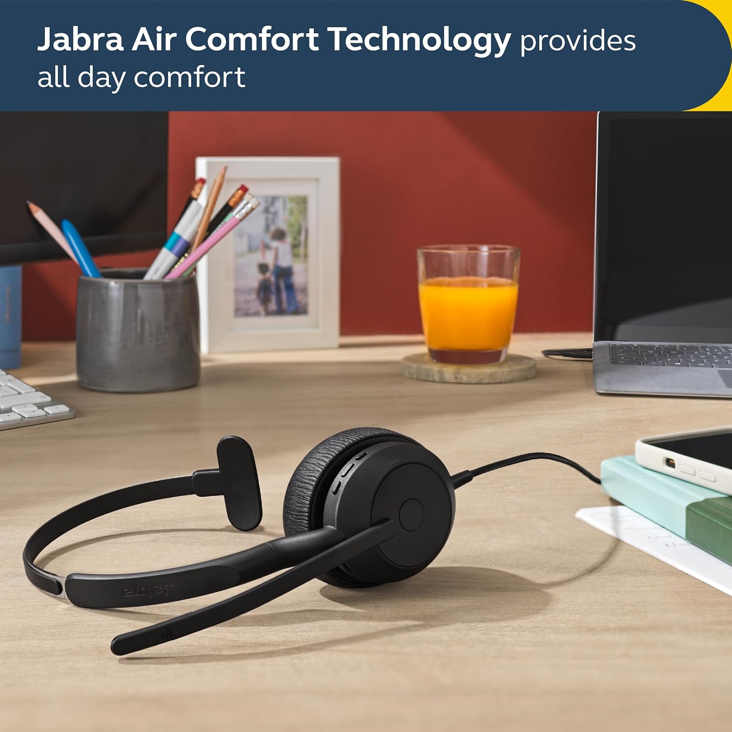 Jabra Evolve2 50 MS Wired/Bluetooth USB-A or USB-C/A Mono Headset - with AirComfort Technology