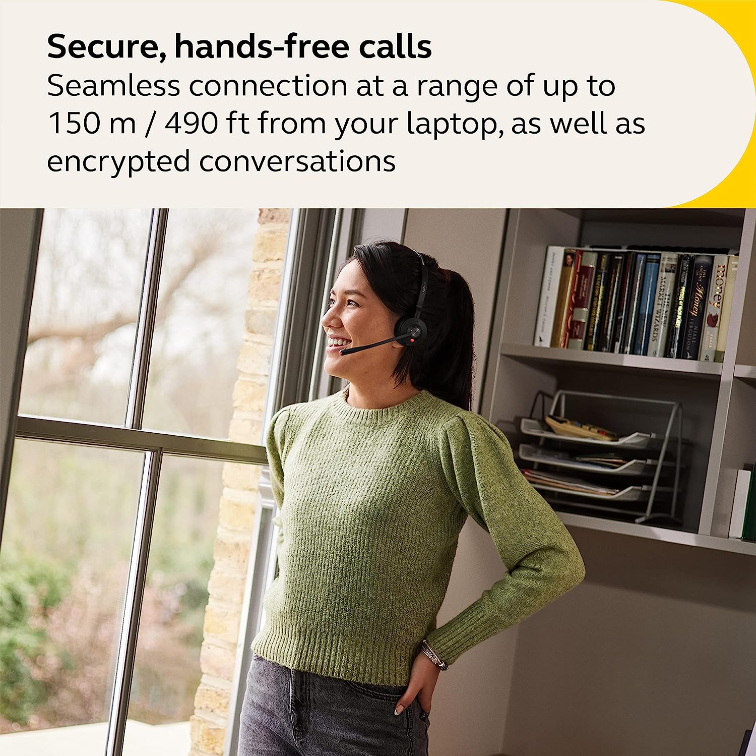 Jabra Engage 55 Stereo Wireless Headset with Link 400 USB-A DECT Adapter – Noise-Cancelling Microphone, Extensive Range, Hearing Protection – MS Teams Certified, Works with All Other Platforms