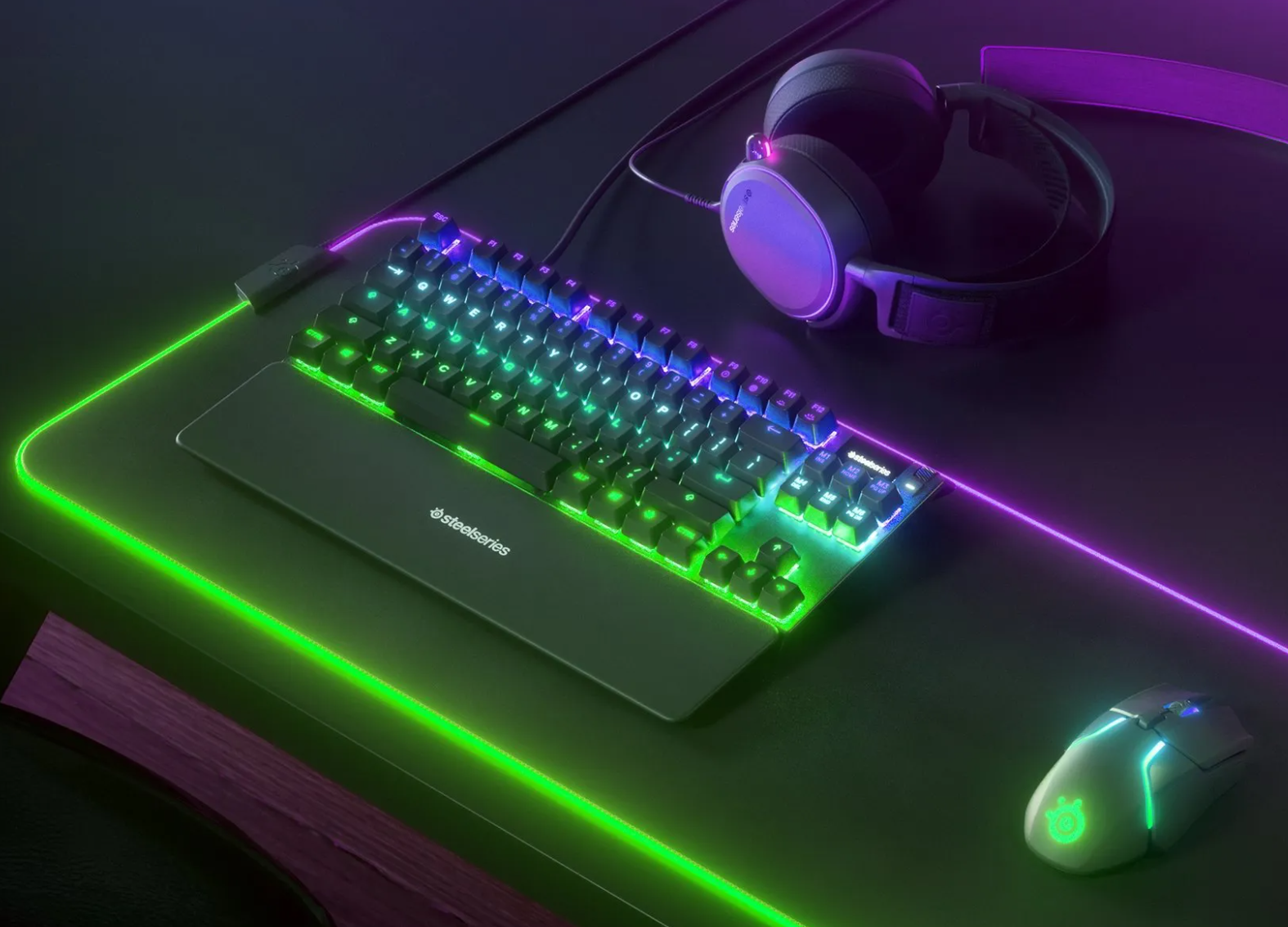 SteelSeries Apex 7 TKL Compact Mechanical Gaming Keyboard-Red Linear-OLED-RGB Backlit (64646)
