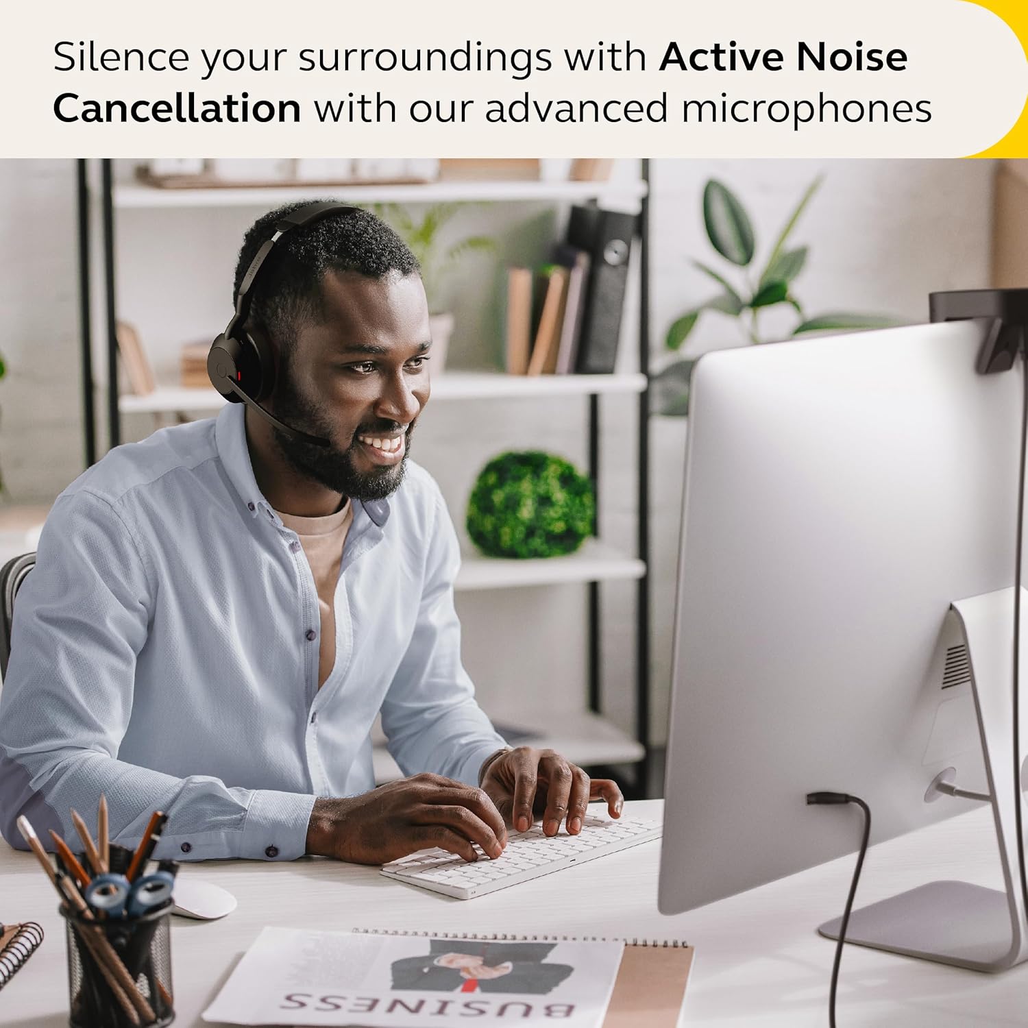 Jabra Evolve2 55 Mono with Link 380 USB-A Wireless Headset - Features AirComfort Technology, Noise-Cancelling Mics & Active Noise Cancellation