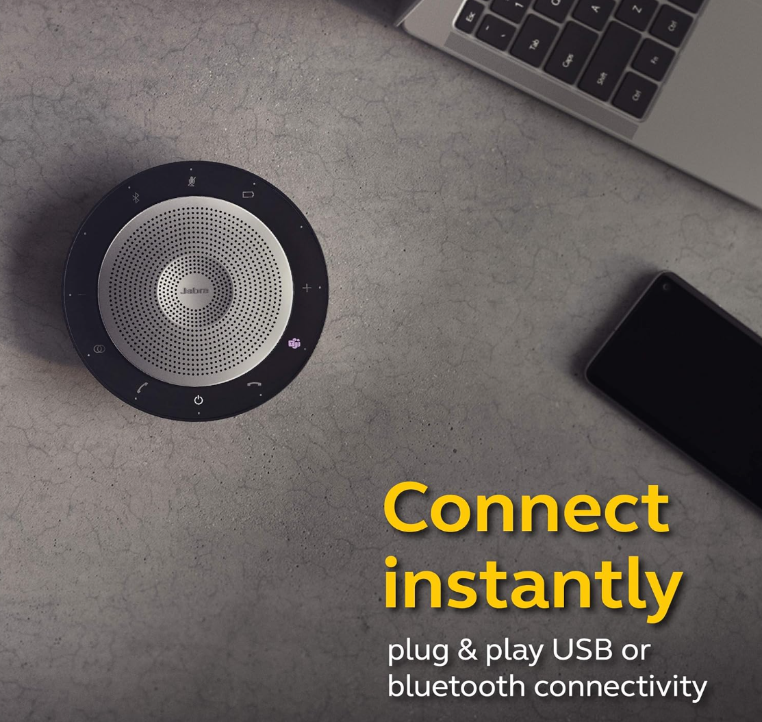 Jabra Speak 750 Wireless Bluetooth Speaker for Softphones and Mobile Phones – Easy To Set Up – Lightweight, Portable Conference Call Speaker with Premium Audio, Ideal for Remote Collaboration