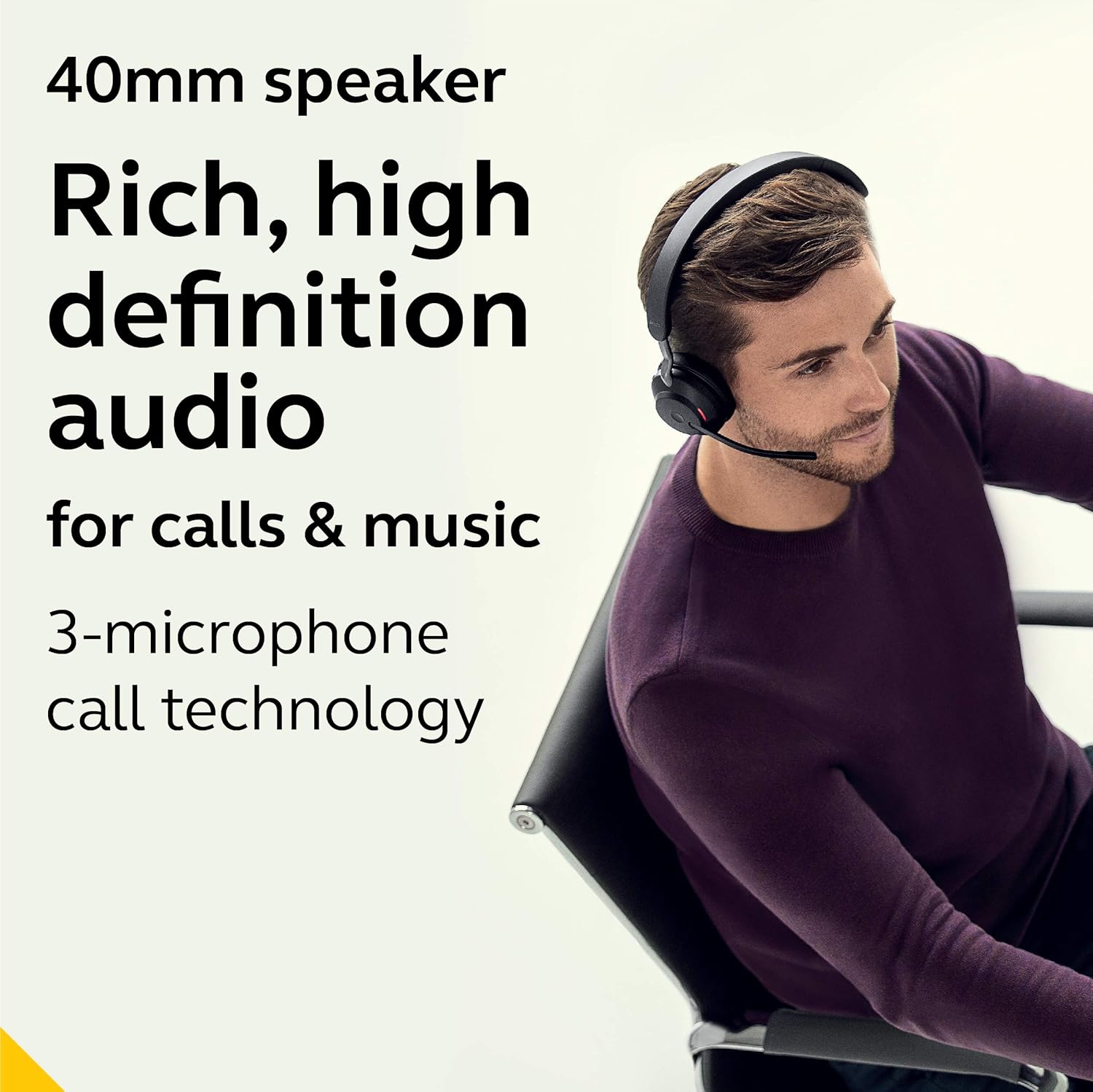 Jabra Evolve2 65 Mono Wireless Headset with Link380 USB-C Bluetooth Headset for Calls and Music, 37 Hours of Battery Life, Passive Noise Cancelling Headphones