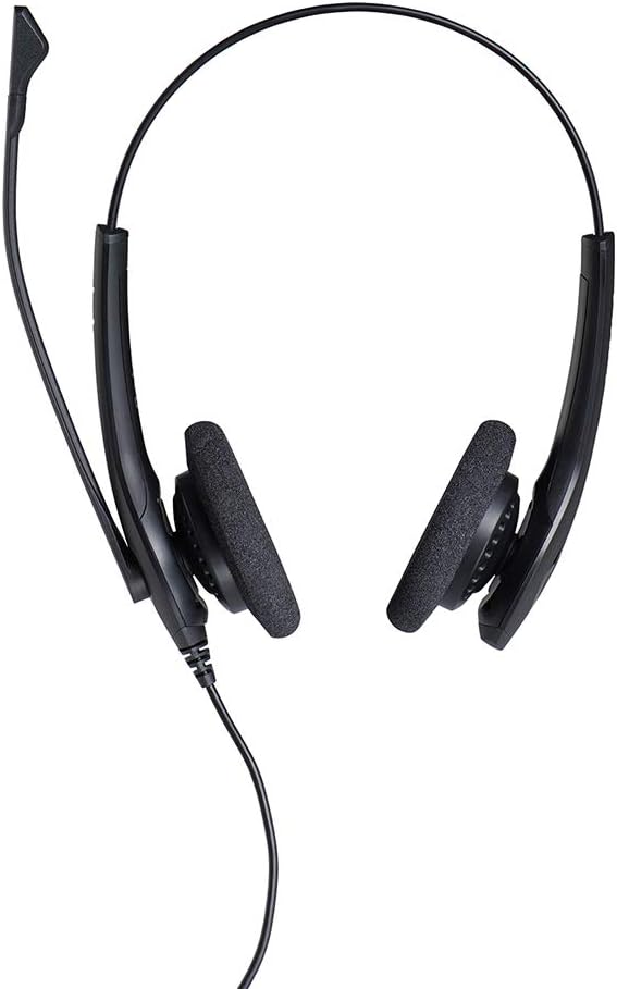 Jabra Biz 1100 EDU Stereo Headphones with Microphone for Students - Noise Cancelling and Hearing Protection Headset, Faux Leather Ear Cushions and 3.5 mm Jack