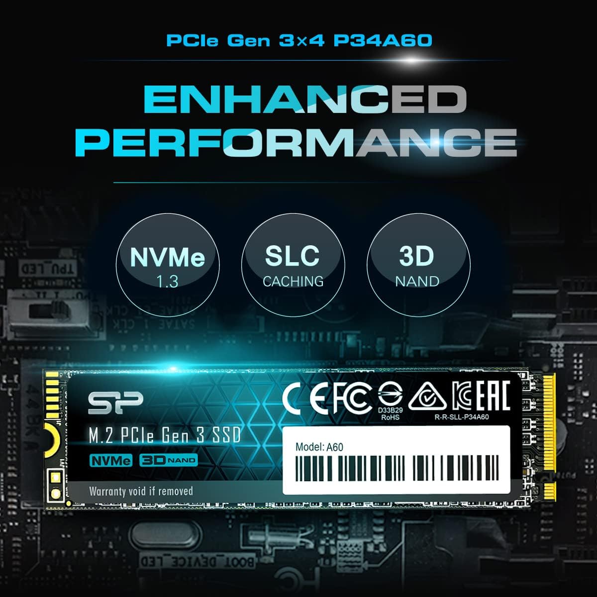 Silicon Power 256GB/512GB- NVMe M.2 PCIe Gen3x4 2280 TLC RW