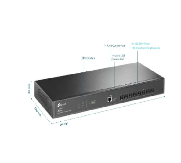 TP-Link TL-SX3008F JetStream™ 8-Port 10GE SFP+ L2+ Managed Switch