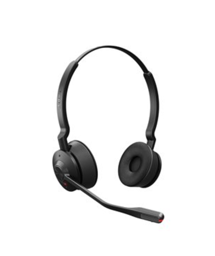 Jabra Engage 55 SE Stereo Wireless Headset with Link 400 Noise-Cancelling Microphone, Extensive Range, Hearing Protection – Certified for Google Meet & Zoom – Black