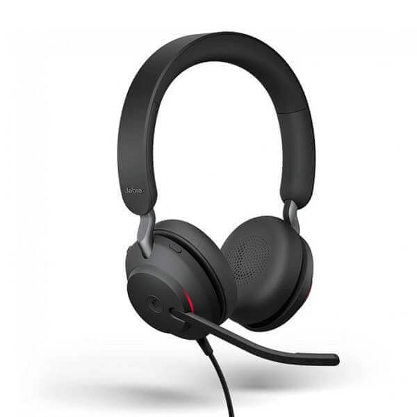 Jabra Evolve2 40 SE UC USB-C/A Stereo Wired Headsets Passive Noise Cancelling Headphones