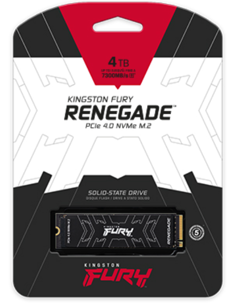 Kingston Fury Renegade 500GB/1TB/2TB/4TB Heatsink/Heat Spreader PCle 4.0 NVMe M.2 Internal SSD Solid State Drive