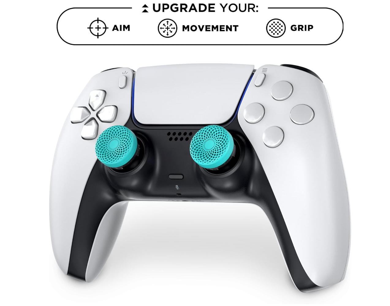 KontrolFreek Lotus Performance Thumbsticks for Playstation PS4 and PS5 Teal/Clear
