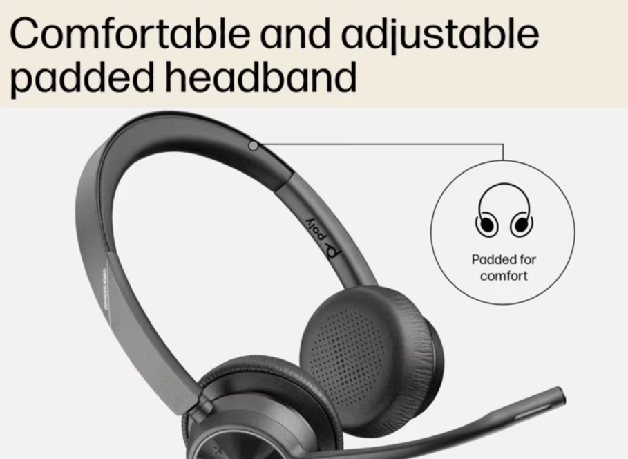Poly Voyager 4320 UC Stereo USB-A Headset +BT700 USB-A Adapter (UC)