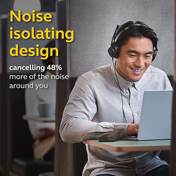 Jabra Evolve2 30 SE MS USB-C/A Stereo Wired Headsets Passive Noise Cancelling Headphones